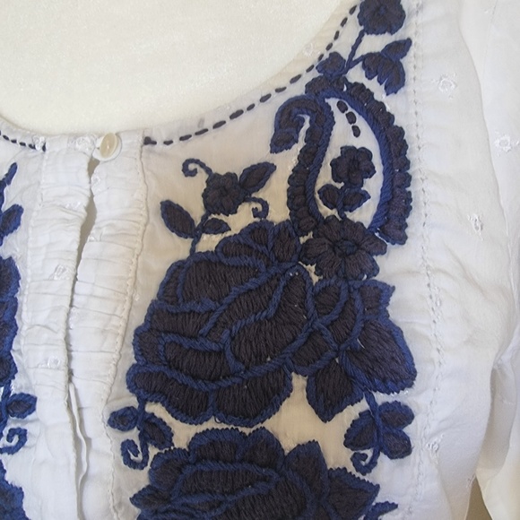 Odd Molly Sz 1 (Small) Blouse Tunic Embroided 100% Cotton - Picture 10 of 12